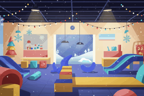 Zimní výzdoba dětské herny