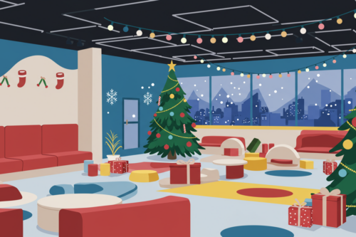 Vánočně vyzdobená dětská herna